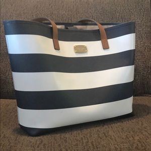 Michael Kors Blue and White Stripe Tote Bag